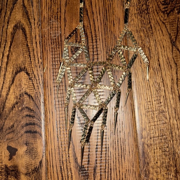 Gold Tone Statement Necklace and Earring Set - Picture 2 of 3